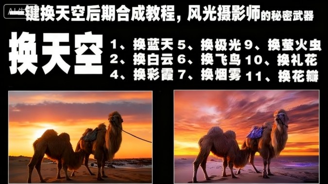 一键换天空后期合成教程，风光摄影师的秘密武器-快名资源网