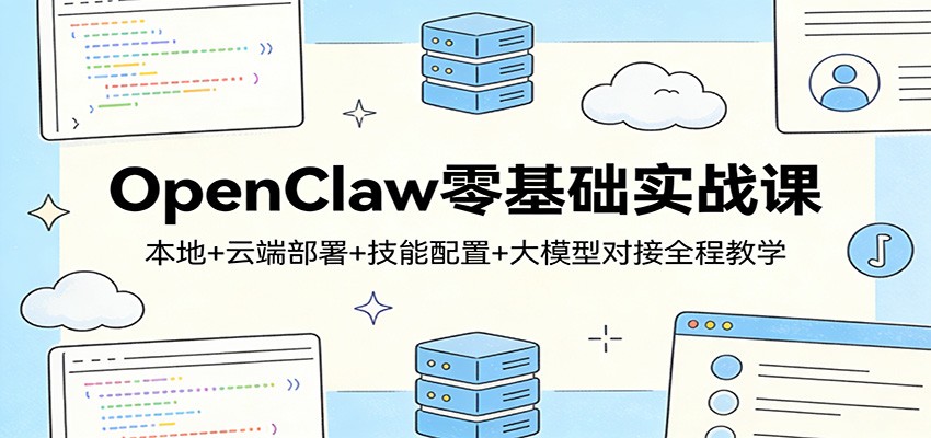 OpenClaw零基础实战课：本地+云端部署+技能配置+大模型对接全程教学-快名资源网