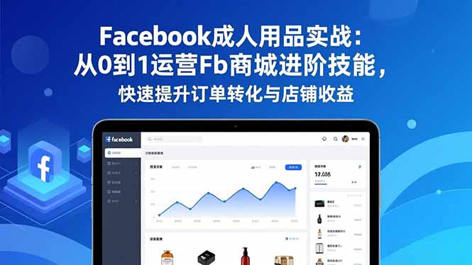 Facebook成人用品实战：从0到1运营Fb商城进阶技能，快速提升订单转化与店铺收益-快名资源网