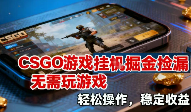 CSGO游戏挂G掘金捡漏，不需要玩游戏，操作简单，收益稳定【揭秘】-快名资源网