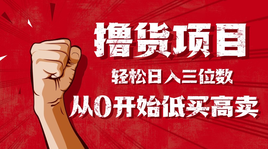 手把手教你撸货，从0开始低买高卖，小白轻松实现日入三位数!!!-青虫资源网
