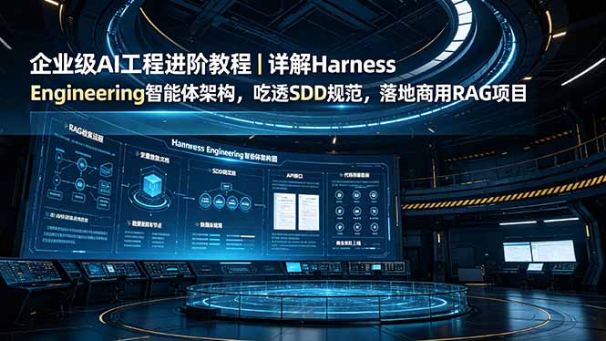 企业级AI工程进阶教程｜详解Harness Engineering智能体架构，吃透SDD规范，落地商用RAG项目-青虫资源网