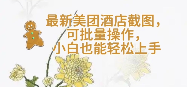 【轻云】最新美团酒店截图，可批量操作，小白也能轻松上手-快名资源网