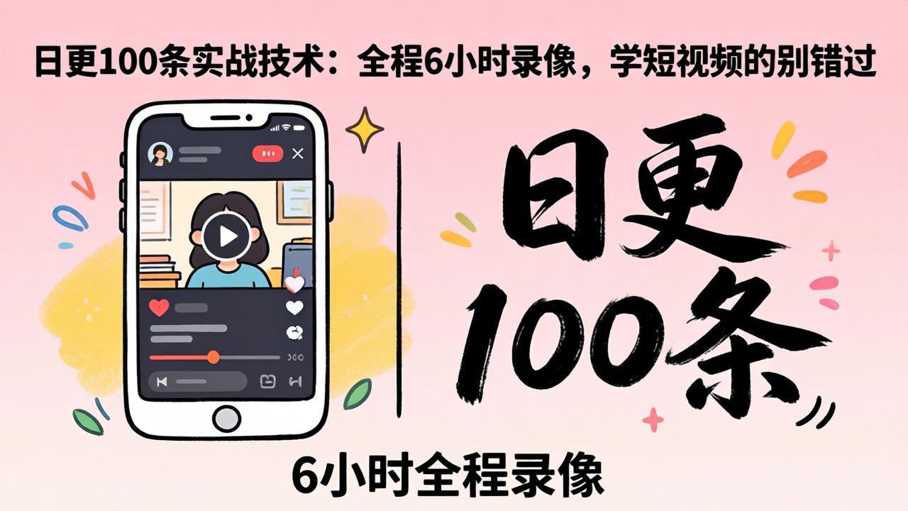 某工作坊东莞2026年4月12线下课：日更100条实战：全程6小时录像，学短视频的别错过-快名资源网