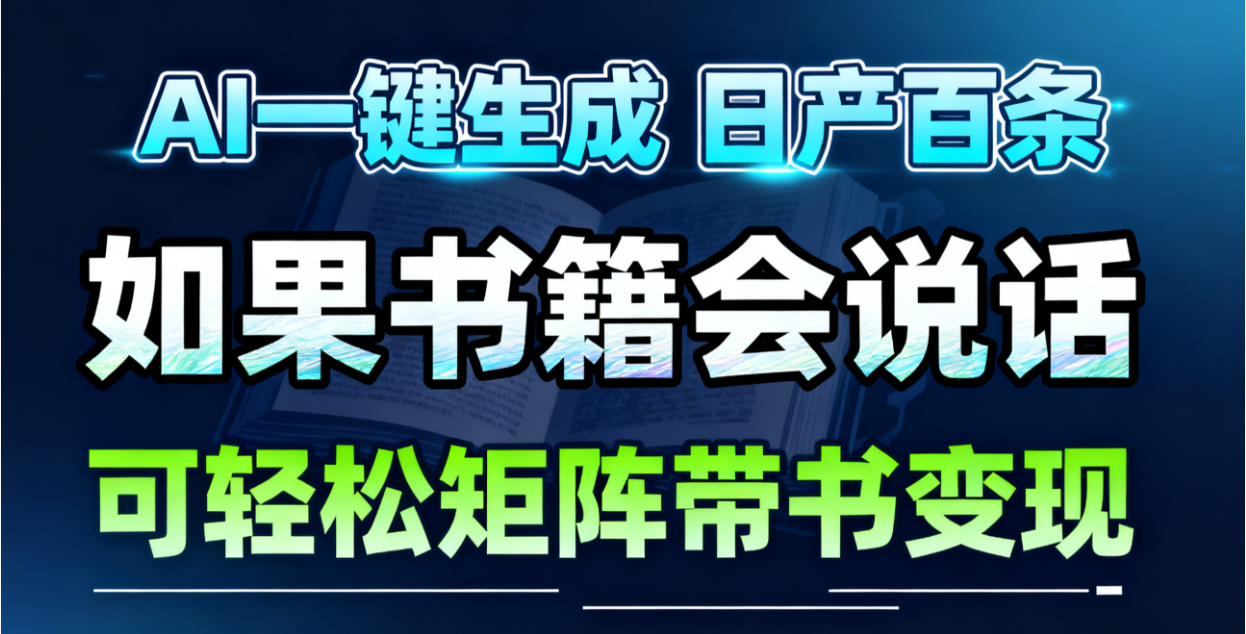 AI书籍会说话，轻松带书变现，月入3W+-快名资源网