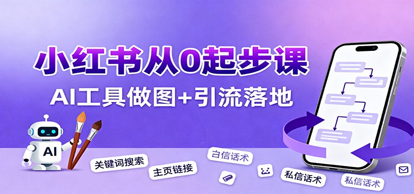 小红书引流从0起步，养号、内容发布、运营、AI工具做图，引流落地-快名资源网
