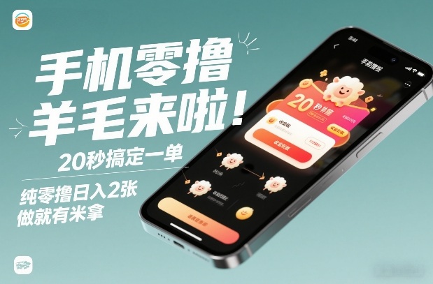 手机零撸薅羊毛来啦！20秒搞定一单，纯零撸日入2张，做就有米拿【揭秘】-快名资源网