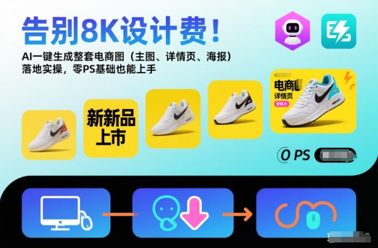 告别8K设计费！AI一键生成整套电商图(主图、详情页、海报)落地实操，零PS基础也能上手-青虫资源网