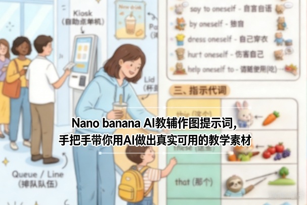 Nano banana AI教辅作图提示词，手把手带你用AI做出真实可用的教学素材-快名资源网
