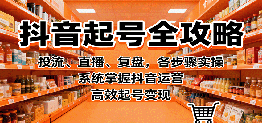 抖音起号全攻略，投流、直播、复盘，各步骤实操，系统掌握抖音运营，高效起号变现-青虫资源网