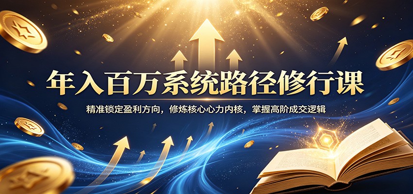 年入百万系统路径修行课：精准锁定盈利方向，修炼核心心力内核，掌握高阶成交逻辑-青虫资源网
