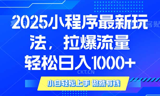 2025年小程序最新玩法，流量直接拉爆，单日稳定变现1000+-快名资源网