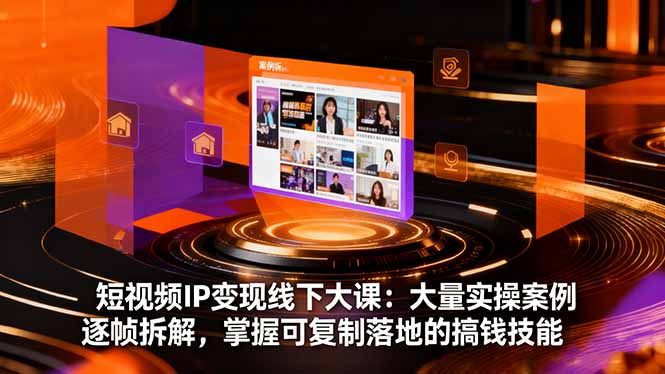 短视频IP变现线下大课：大量实操案例逐帧拆解，掌握可复制落地的搞钱技能-快名资源网