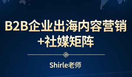 shirle老师·B2B企业出海内容营销+社媒矩阵-快名资源网