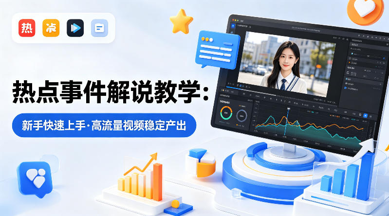某大V的热点事件解说教学，新手也能快速上手，稳定产出高流量解说视频-快名资源网