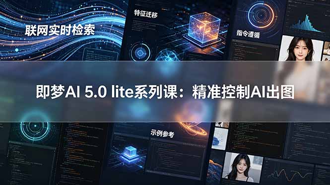 即梦AI 5.0 lite实战课：联网实时检索+特征迁移+指令遵循+示例参考，精准控制AI出图-快名资源网