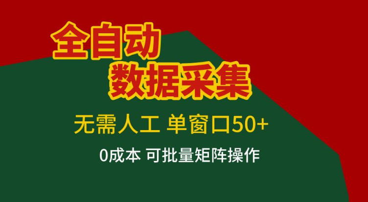 全自动数据采集，无需人工，单窗口50+，0成本可批量矩阵操作【揭秘】-快名资源网