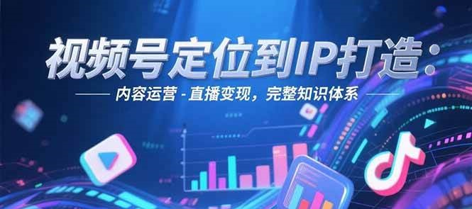 视频号定位到IP打造：账号搭建-内容运营-直播变现，完整知识体系-青虫资源网