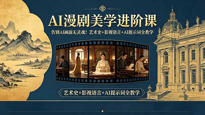 告别AI画面无灵魂！AI漫剧美学进阶课，艺术史+影视语言+AI提示词全教学-快名资源网