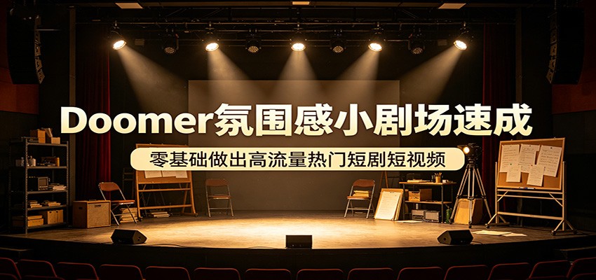 Doomer氛围感小剧场速成，零基础做出高流量热门短剧短视频-快名资源网