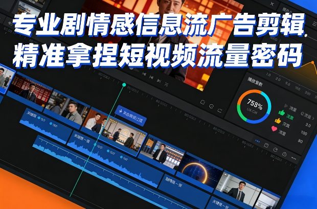 专业剧情感信息流广告剪辑，精准拿捏短视频流量密码-快名资源网