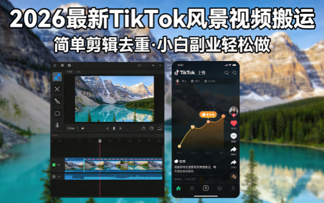 2026最新TikTok风景视频搬运简单剪辑去重小白副业月入 8000-快名资源网