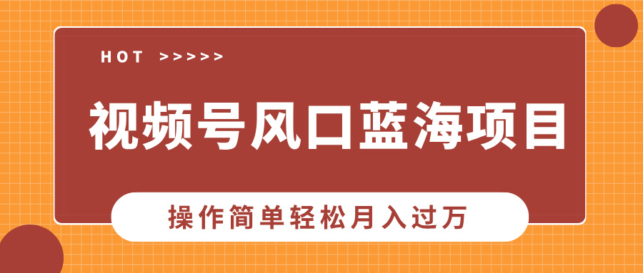 视频号风口蓝海项目，中老年人的流量密码，操作简单轻松月入过万-快名资源网
