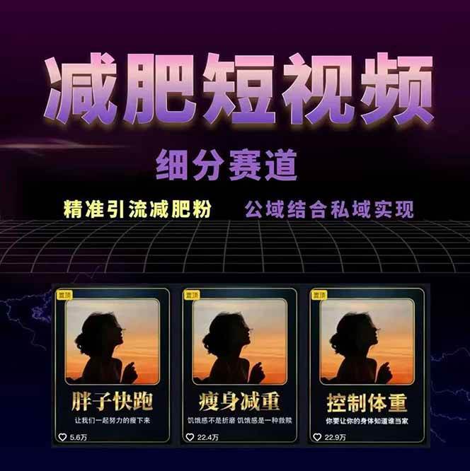 图片[2]-减肥短视频运营实战课：含素材制作、剪映教学，讲精准引流、变现设计与内容模板技巧-快名资源网