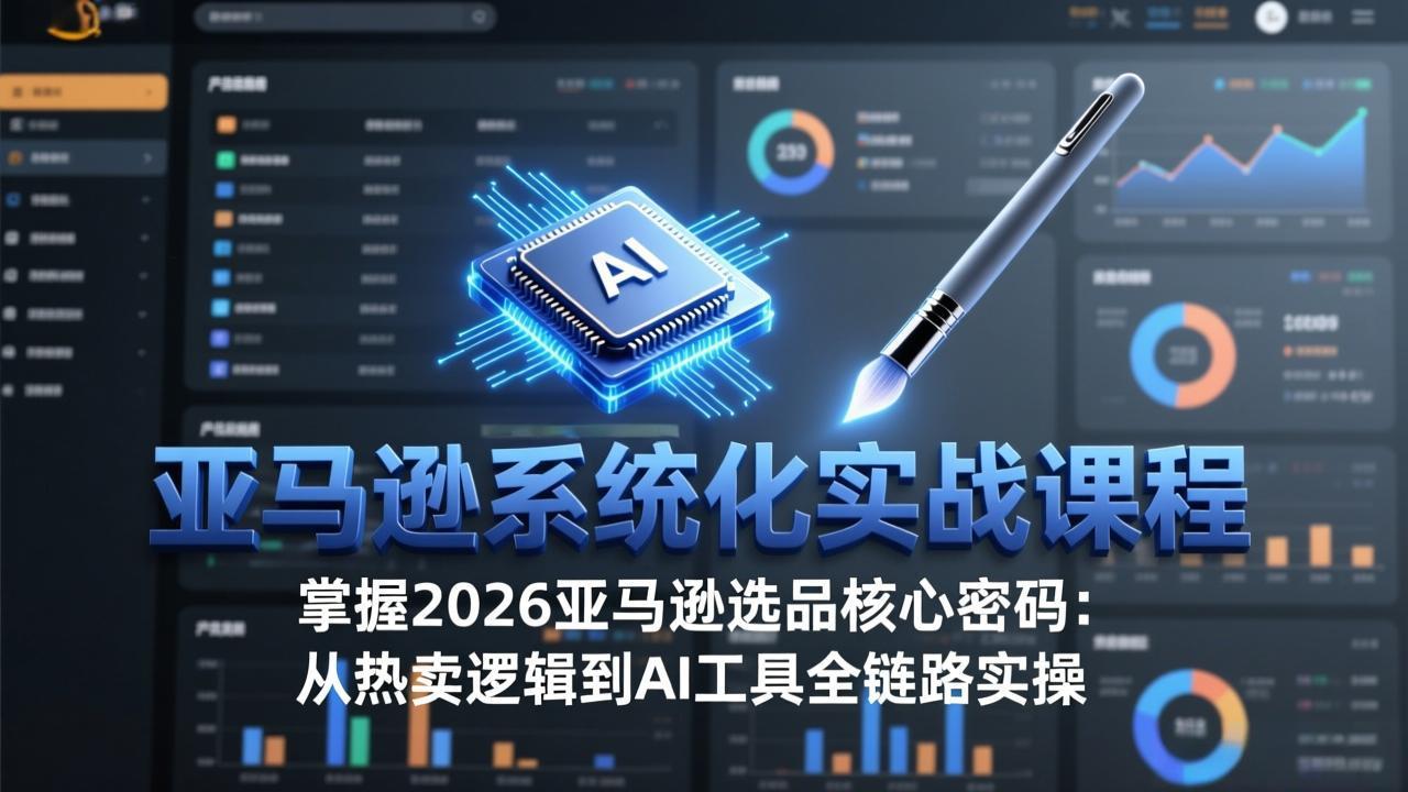 亚马逊系统化实战课-更新3月：2026最新选品方法论，从热卖原因分析到AI作图，提升选品成功率-快名资源网