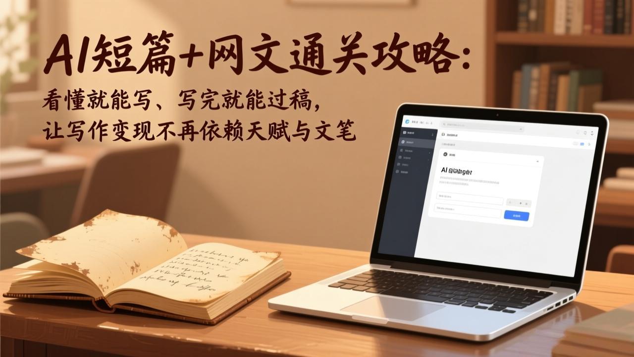 AI短篇+网文通关攻略：看懂就能写、写完就能过稿，让写作变现不再依赖天赋与文笔-快名资源网