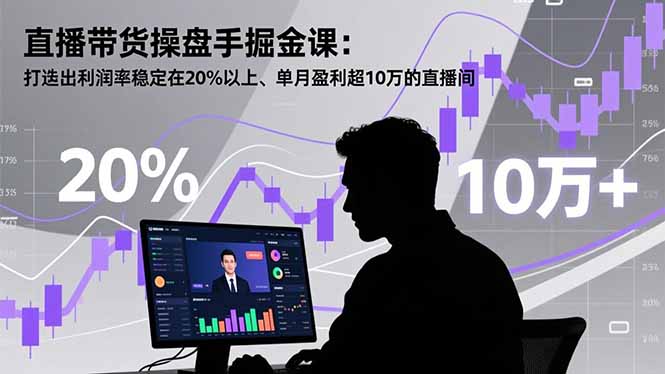 直播带货操盘手掘金课：打造出利润率稳定在20%以上、单月盈利超10万的直播间-快名资源网