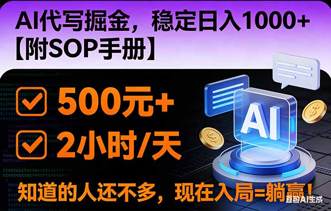 2026风口项目,AI代写掘金，稳定日入1000+，掌握核心技能【附SOP手册】-青虫资源网