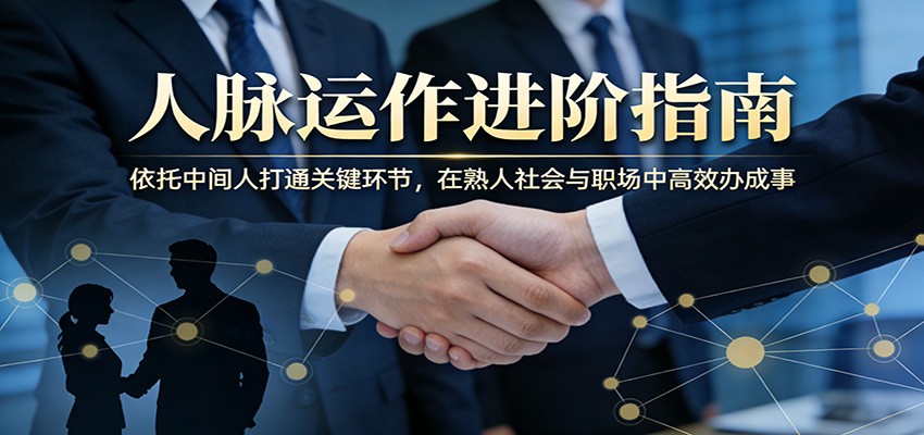 付费文章：人脉运作进阶指南，依托中间人打通关键环节，在熟人社会与职场中高效办成事-快名资源网