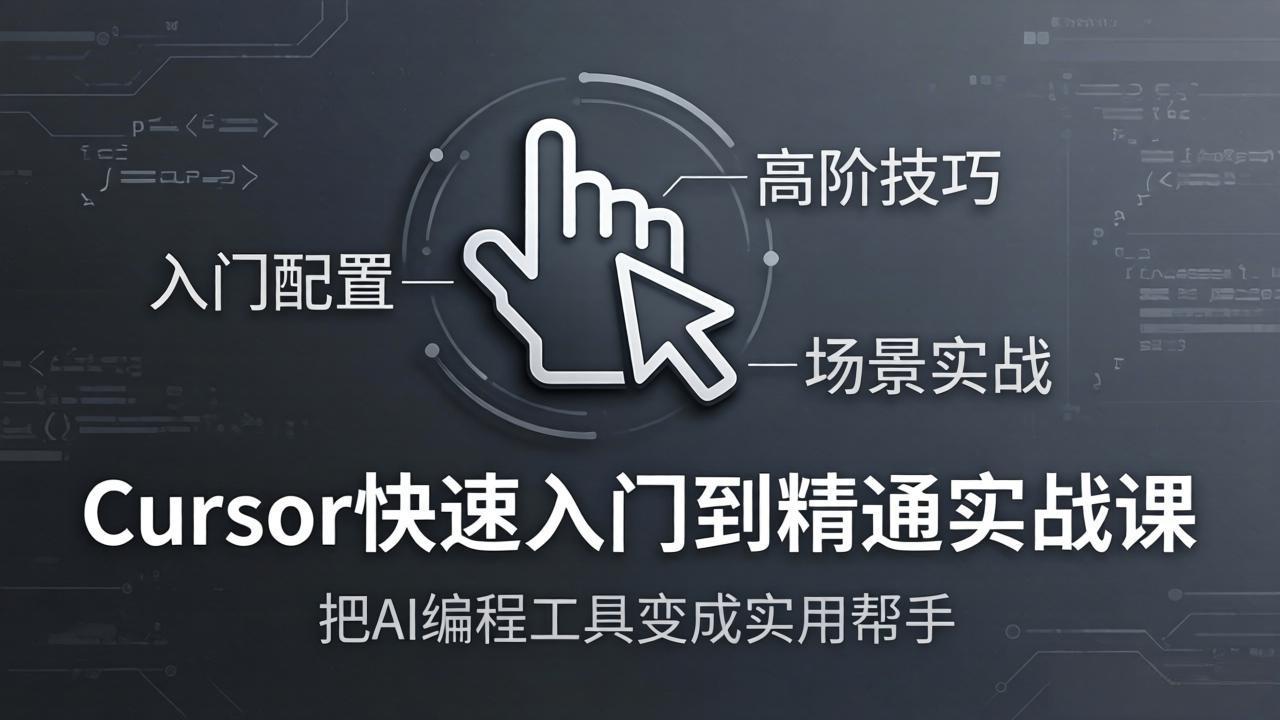Cursor快速入门到精通实战课：入门配置+高阶技巧+场景实战，把AI编程工具变成实用帮手-快名资源网