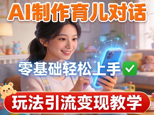 AI制作育儿对话，零基础轻松上手，玩法引流变现教学-快名资源网