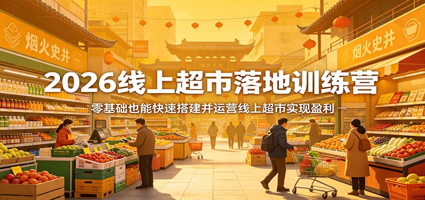 2026线上超市落地训练营，零基础也能快速搭建并运营线上超市实现盈利-快名资源网