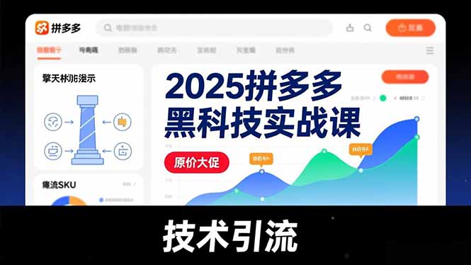 2025拼多多黑科技实战课，擎天柱玩法、爆流SKU、原价大促，技术引流，单店日销轻松破千单-快名资源网