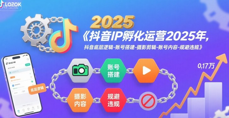 抖音IP孵化运营2025年，抖音底层逻辑-账号搭建-摄影剪辑-账号内容-规避违规-快名资源网