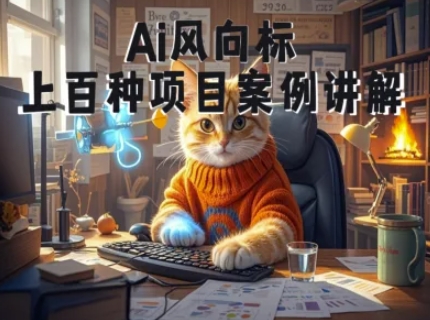 Ai风向标-附100种项目案例玩法-0基础小白到大神ai视频商业应用教学-快名资源网