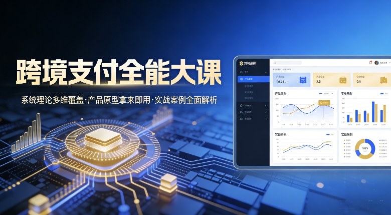 跨境支付全能大课，系统理论多维覆盖，产品原型拿来即用，实战案例全面解析-快名资源网