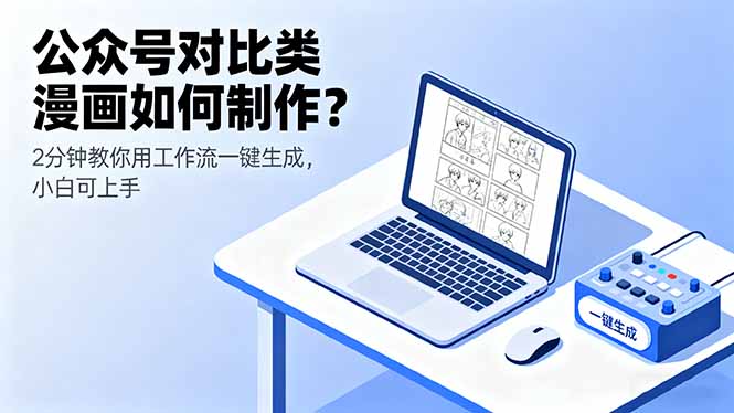 公众号对比类漫画如何制作？2分钟教你用工作流一键生成，小白可上手-快名资源网