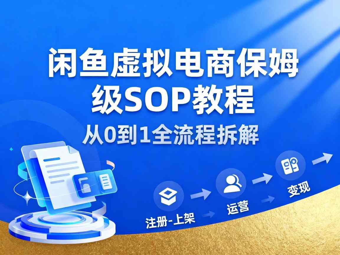 闲鱼虚拟电商，月入轻松过1W，保姆级SOP教程-快名资源网