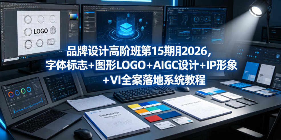 品牌设计高阶班第15期2026，字体标志＋图形LOGO＋AIGC设计＋IP形象＋VI全案落地系统教程-青虫资源网