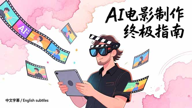 AI电影制作终极指南：从创意到成片，系统掌握智能影视全流程实战课(中英字幕-快名资源网