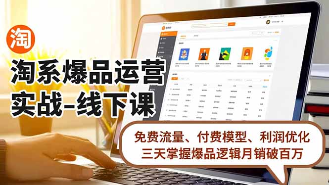 淘系爆品运营实战-线下课，免费流量、付费模型、利润优化，三天掌握爆品逻辑月销破百万-快名资源网