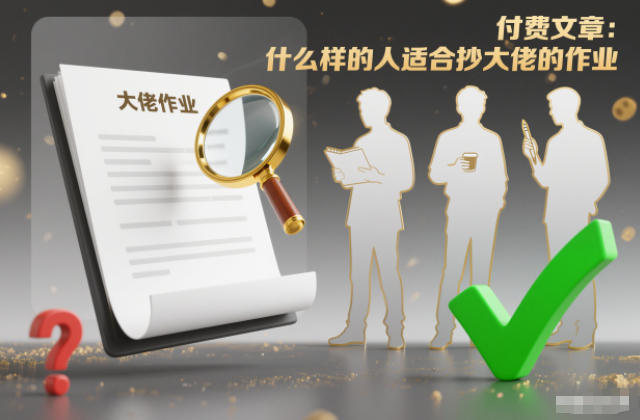 付费文章：什么样的人适合抄大佬的作业？-快名资源网