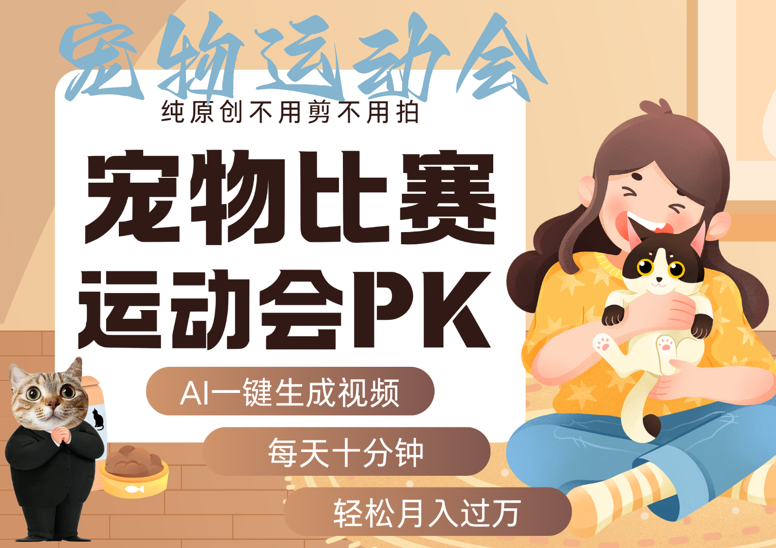 AI萌宠运动员跳水 射击 篮球 足球比赛 每天十分钟 附详细提示词文案库 代替做...-快名资源网