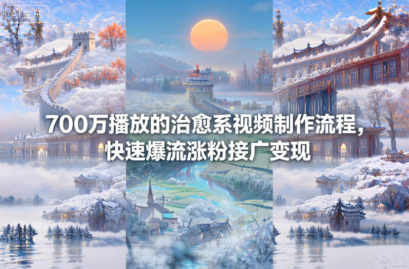 700万播放的治愈系视频制作流程，快速爆流涨粉接广变现-快名资源网
