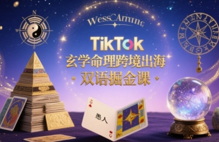 TikTok玄学命理跨境出海双语掘金课，手把手教你用命理知识精准直击海外用户痛点-快名资源网