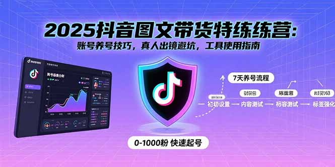 2025抖音图文带货特练营：账号养号技巧，真人出镜避坑，工具使用指南-快名资源网